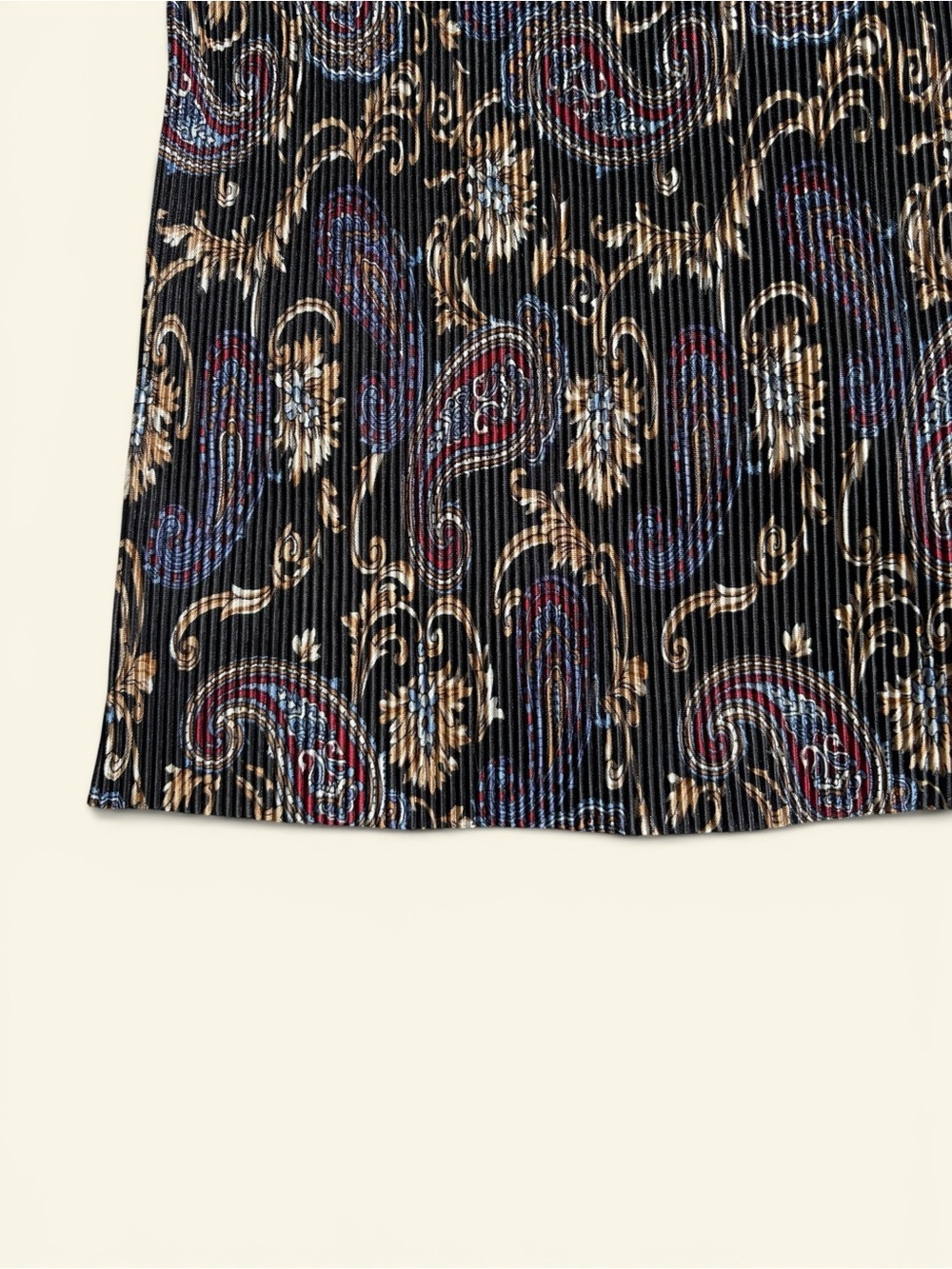 Vintage E.R. Designs Paisley Plisse Pleated Tank Top Women's Medium Y2K Black - Picture 3 of 7